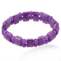 Purple Beaded Stretch Bracelet