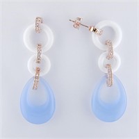 Blue and White Fashion Dangle Earrings