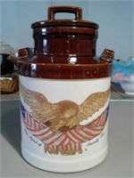 McCoy Carved Wooden Eagle Canister