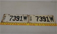 1914 WI 1st year embossed license plates