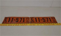 Pair 1928 Truck License plates