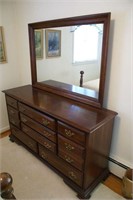 Vintage Wood Dresser with Mirror