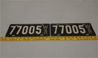 Pair 1917 WI license plates