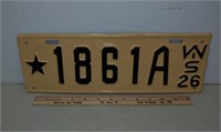 1926 WI Dealer license plate