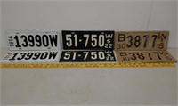 3 Pair 1914, 22 & 30 WI license plates