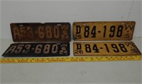 2 Pair 1924 & 26 WI license plates