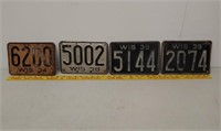 4 1930s Experimental WI license plates