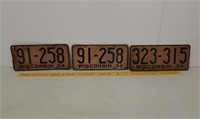 3 1934 WI license plates (1 pair)