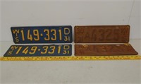 2 Pair 1930-31 WI license plates