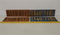 2 Pair 1926 & 31 WI license plates