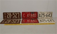 3 Pair 1935, 52 & 57 WI license plates
