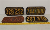 4 1942 Oval WI license plates