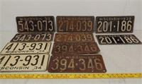 5 Pair 1933-39 WI license plates