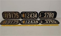 3 Pair 1946 and other oval WI license plates