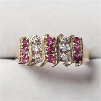 $1000 14K  Ruby Diamond(0.06ct) Ring