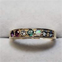 $1400 14K  Diamond(0.04ct) Ruby,Opal,Emerald,Garne