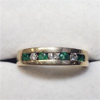 $1100 10K  Emerald Estate(0.15ct) Diamond(0.16ct)