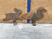 2 IRON  FIGURAL SHOOTING GALLERY TARGETS