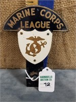 METAL MARINE CORPS LEAGUE LICENSE PLATE TOPPER