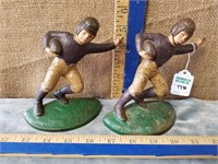 PR. OF CAST IRON FOOTBALL PLAYER BOOKENDS