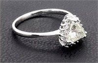 Certified 14k Gold 1.12 cts Trillion Diamond Ring