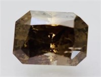 Certified 1.01ct Radiant cut Vivid Brown Diamond