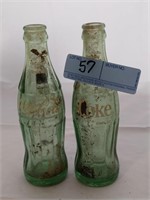 2 - vintage Coca-Cola bottles