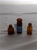 3 small vintage bottles