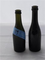 2 - Vintage green bottles