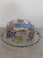 Cheeseball serving plate with lid