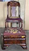 Needlepoint Quarter sawn chair and footstool