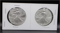 Pair of 2021 Type 1 Type 2 American Silver Eagles