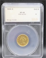 1846O $2.5 dollar gold coin