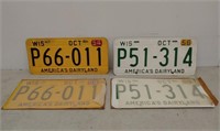 2 Pair 1950s WI plates in paper
