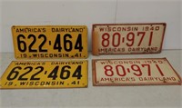 2 Pair 1940 & 41 WI plates in paper