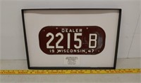 Rare 1947 WI Dealer plate