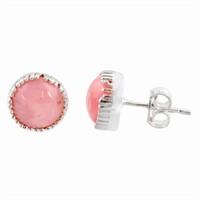 Natural 5.08ct Pink Opal Earrings