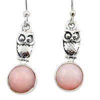 Natural 4.30ct Pink Opal Earrings
