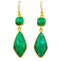 Natural 13.13ct Emerald Earrings