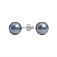 8mm Tahitian Grey Pearl Earrings