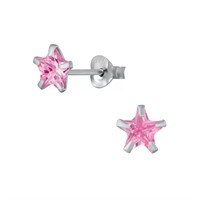 Pretty 1.60ct Pink Topaz Star Earrings
