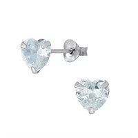 Heart Cut 1.60ct White Sapphire Earrings