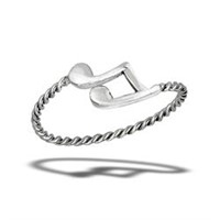 Whimsical Music Note Ring with Braiding