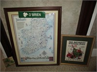 IRISH MAP AND CHRISTMAS PICTURE