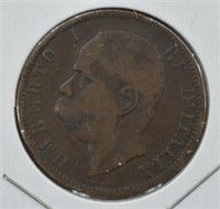 1894 Italy 10 Centesimi Coin