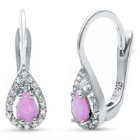 Dangling 1.25ct Pink Opal Pear Cut Earrings