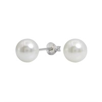 8mm White Freshwater Pearl Earrings