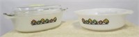 Pair Fire King Summerfield dishes, one with lid
