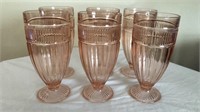 Set of 6 pink Ice-tea glasses