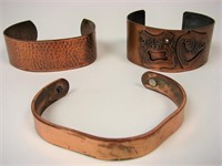 Lot Of Vintage Copper Cuff Bracelets